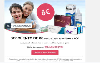 Descuento de 6€ en compras superiores a 65€