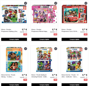 Ofertas hasta 70% descuento Juegos Mesa y Puzzles Educa
