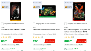 Tot €55 select-korting op geselecteerde exclusieve Lego sets bij Bol