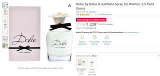 Perfume Dolce de Dolce & Gabbana 75ml por $1,229 en Amazon