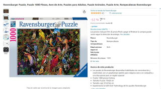 Marca Ravensburger Puzzle, Puzzle 1000 Piezas, Aves de Arte por 7,97€