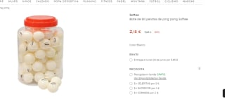 Bote de 60 pelotas Ping Pong Softtee por solo 2.15€