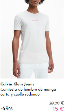 CALVIN KLEIN - Camisetas para ellos por 15€