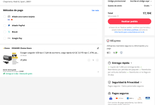 Cargador Essager 67w con 4x USB power delivery por solo 17,19€