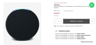 Bocina Amazon Echo Pop con Alexa por $450 en El Palacio de Hierro