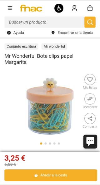 Mr Wonderful Bote clips papel Margarita por 3,25€.