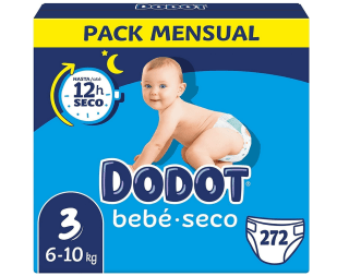 272 pañales Dodot Bebé Seco a tan solo 49,30€