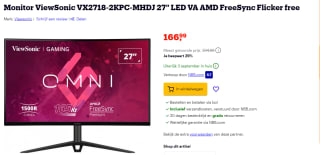 Viewsonic LED Monitor - 2K curved - 27inch voor €166,99 bij Bol.com