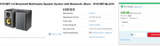 Edifier 2.0 Bookshelf Multimedia Speaker System for £55.99 at CPC Farnell