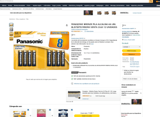 12 paquetes de 8 pilas AA panasonic 96 pilas por solo 7,73€