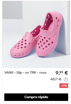 Ropa, calzado y accesorios Vans desde solo 1,50€ preciazos