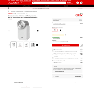 Cerradura electrónica Nuki Smart Lock Pro 4.ª generación Wifi por solo 218€