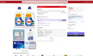 Colon Gel Activo Detergente para la lavadora Gel 136 lavados (2x 68 lavados) por 23,95€ (Nuevos usuarios por 14,15€)