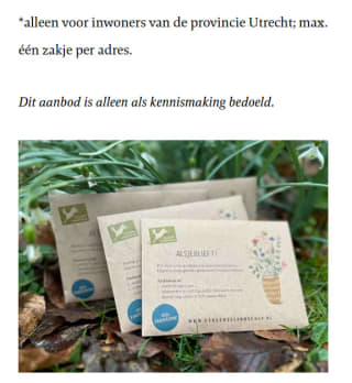 Gratis Kennismakingspakketje Bloemzaden voor inwoners van Utrecht