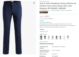 Jack & Jones Pantalones Chinos elásticos por 17,49€
