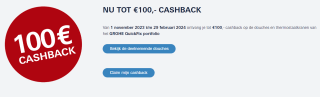 Tot €100 cashback op douches en thermostaatkranen van GROHE QuickFix portfolio