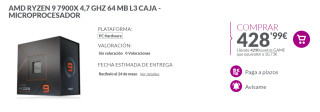 Procesador AMD Ryzen 9 7900X procesador 4,7 GHz 64 MB por 428.99€