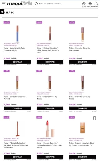 Nabla productos seleccionados a 5€.