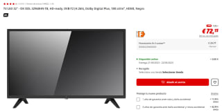 TV LED 32 pulgadas OK ODL 32960HN-TB, HD-ready, DVB-T2 por 72,15€