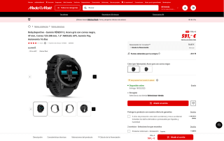 Garmin FĒNIX E Acero Gris con Correa Negra por 502,35€