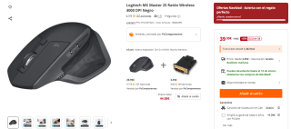 Logitech MX Master 2S Ratón Wireless 4000 DPI por 39,99€
