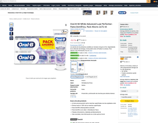Oral-B 3D White Advanced Luxe Perfection Pasta Dentífrica Pack Ahorro 2x75ml por solo 4,74€