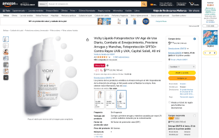 Vichy Fotoprotector UV-AGE uso diario SPF50+ 40 ml por 9,10€