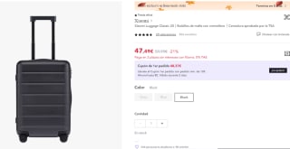 Maleta Xiaomi Luggage Classic 20 por 47,49€ (cuenta nueva por 35,49€)
