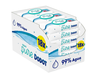 864 Toallitas Dodot Aqua Pure para Bebé 99% Agua 18 Paquetes 14+4 Gratis por 21,37€