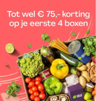 Tot €75 korting bij HelloFresh (nieuwe klanten)