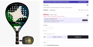 Pala de pádel Star Vie Aquila Space Pro 2.0 2023 + Neceser Star Vie por 69.95€ (Cuenta Nueva 59.95€)