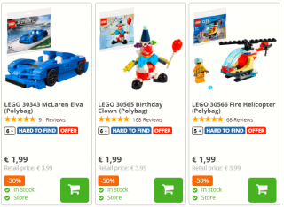 50% korting op Lego bij Brickshop