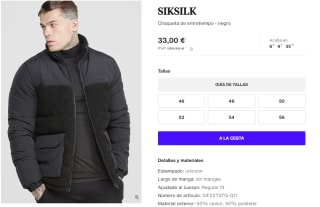 Chaqueta de entretiempo para Hombre SIKSILK por 33€