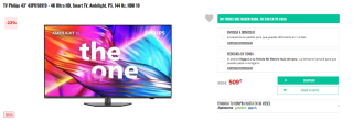 TV Philips The One 43PUS8919 43" LED UltraHD 4K Ambilight TV 120Hz por 509€