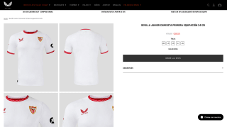 Sevilla Junior Camiseta Primera Equipación 24/25 por 38,50€