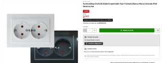 IluminaShop Enchufe Doble Empotrable Tipo F por 2,99€