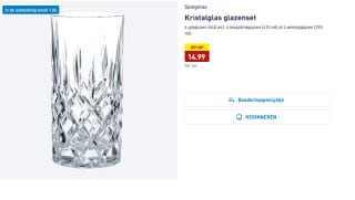 Spiegelau Kristalglas glazenset van 4 stuks ginglazen, longdrinkglazen of whiskyglazen voor €14,99 bij de Aldi