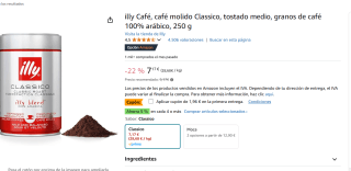 Café Illy tostado medio arábico 250g a tan solo 5,21€