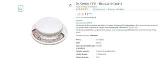 Báscula de Cocina marca Dr. Oetker 1531 por 17,74€