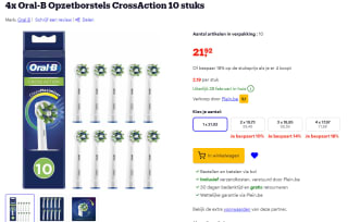 [Prijsfout?] 4x 10 Oral-B CrossAction opzetborstels voor €21,94