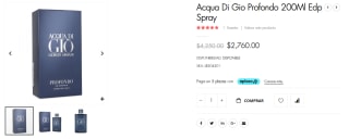 Perfume Acqua Di Gio Profondo 200ml por $2,760 en Universo de Fragancias
