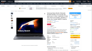 Samsung Galaxy Book4 Ordenador Portátil Ultrafino por 557,99€