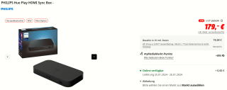 Philips Hue Play HDMI Sync Box voor €179 bij de MediaMarkt in Duitsland