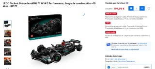 Lego Technic Mercedes-AMG F1 W14 E Performance por 136,49€