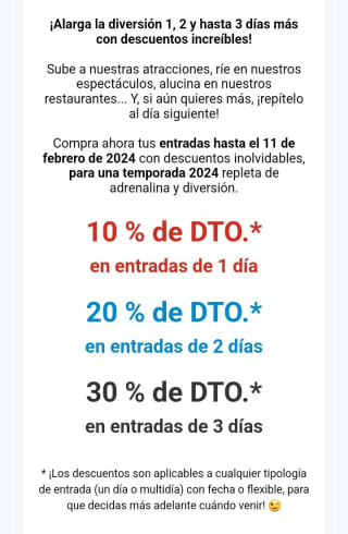 Hasta un -30% Entradas PortAventura Park.