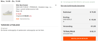 Nike Air Force 1 Premium Damesschoenen summit white/coconut milk voor €60,31 dmv code bij Zalando