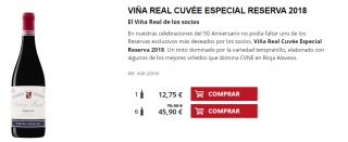 6 Botellas de Viña Real Cuvée Especial Reserva 2018 por 35.9€