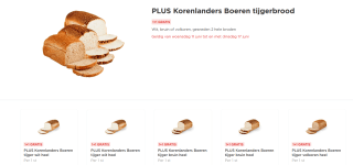 1 + 1 gratis op Korenlander Tijgerbrood bij de Plus