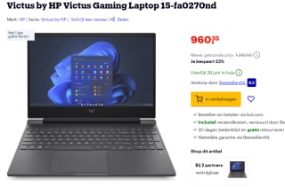HP Victus 15-fa0270nd i7-12700H 15.6" RTX3050 Gaming laptop voor €960,35 bij Bol.com