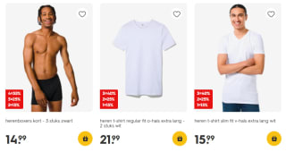 Tot 40% stapelkorting op heren sokken, ondergoed & basic t-shirts bij HEMA